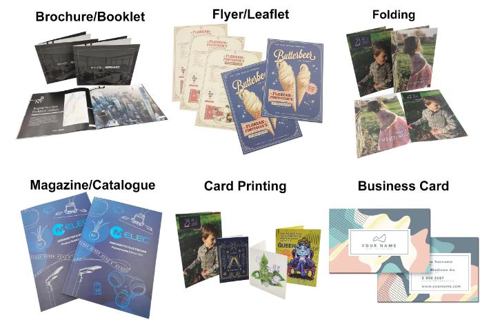 Como os produtos de impressão ajudam seu marketing, como: bloco de notas, notebook, calendário e documento de arquivo de apresentação em papel
