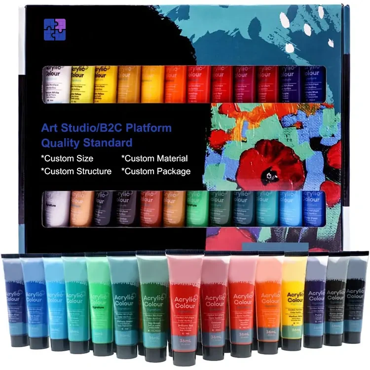 Tinta acrílica de tubo plástico
